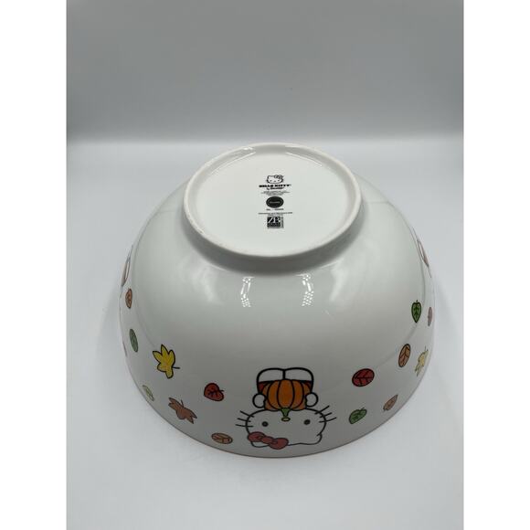 Hello Kitty 11” Salad/ Serving Fall Autumn Bowl Sanrio NEW - Picture 8 of 10